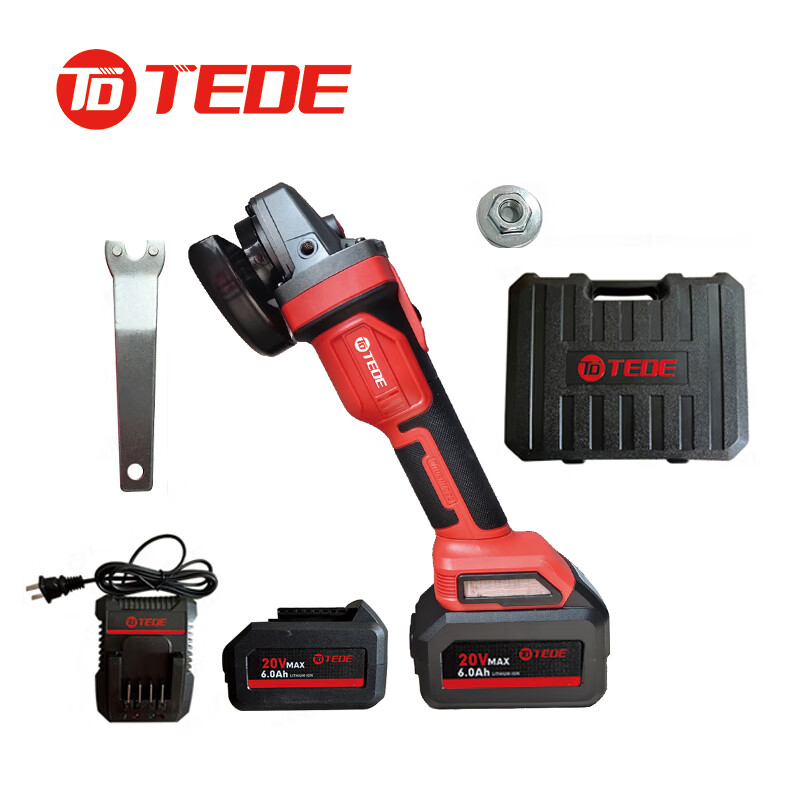 TEDE 100mm无刷充电式锂电研磨机 一电一充 TD-9260 套高清大图