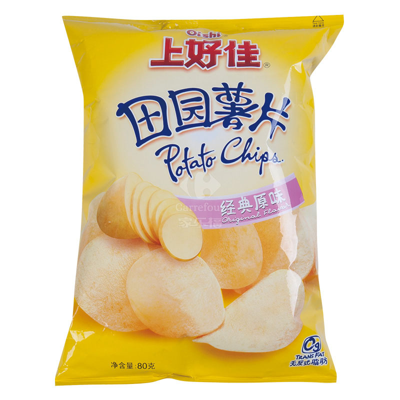 上好佳田园薯片原味80g袋