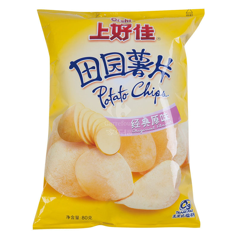 上好佳 田园薯片 原味 80g/袋