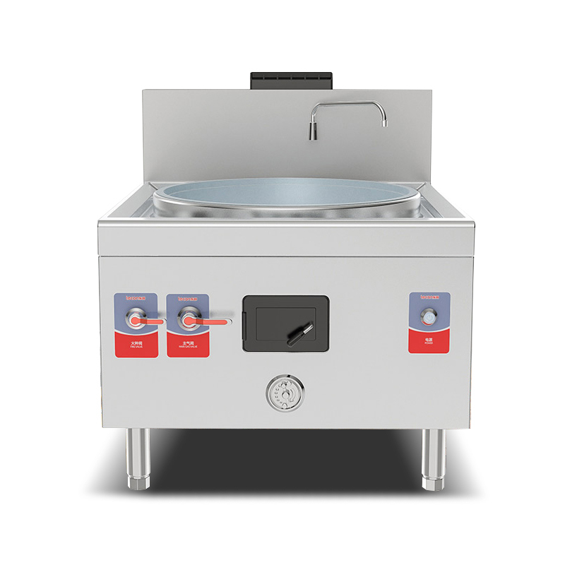 乐创lecon商用燃气单头大锅灶800型锅径800柴油可选饭堂炒灶lcjdd80