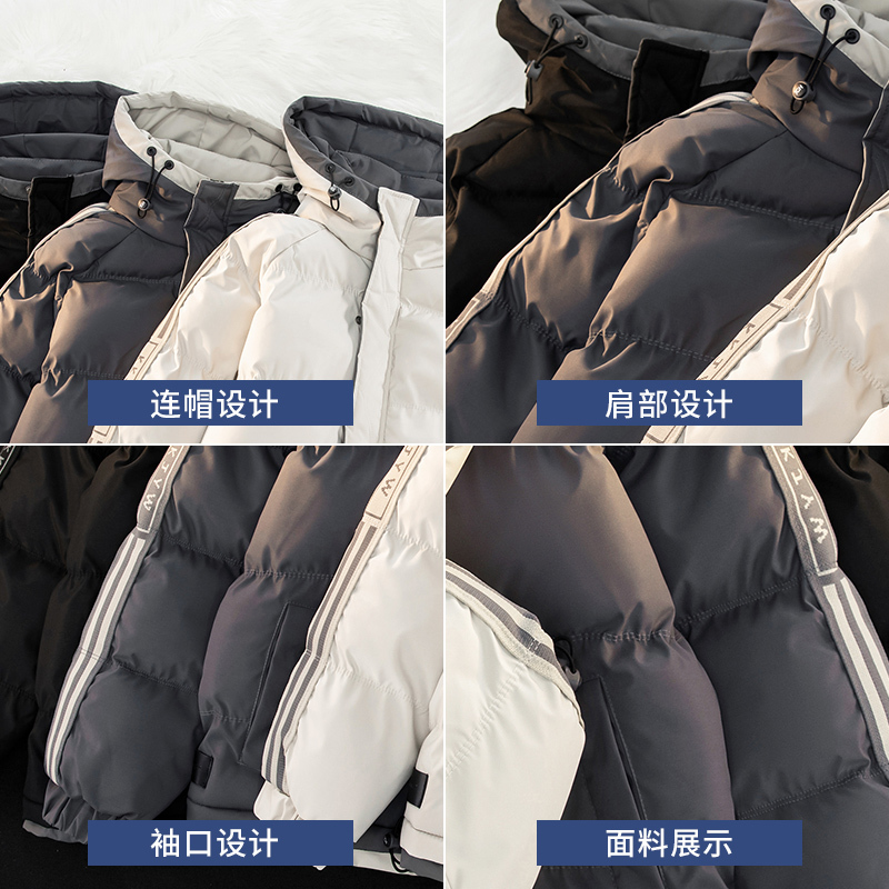 狮臣SHICHEN 2023年冬季新款男士棉衣青少年休闲男装棉服连帽韩版棉袄潮男外套加厚棉服男装
