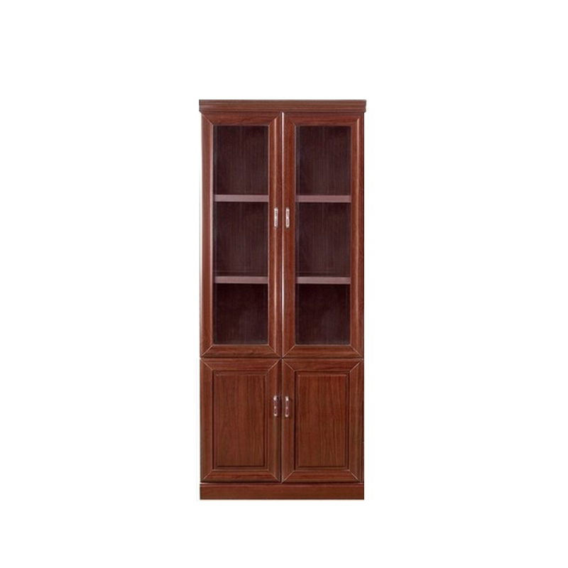 金扎特办公室文件柜木质资料柜柜子带锁油漆贴实木皮抽屉式带玻璃门 2门柜子款80*40*200高清大图