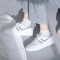 小白鞋女2021新款学生百搭板鞋女ins潮秋季薄款透气平底白鞋 浅蓝 55