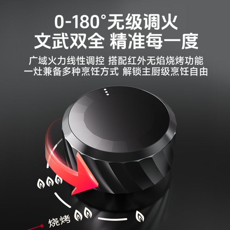 红日(RedSun)家用红外线猛火灶 双边180分独立定时 72%超一级能效节能省气 爆炒猛火红外双灶EM68B天然气高清大图