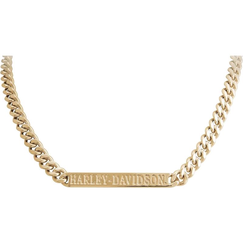 Harley Davidson女款金色链条项链 精美设计不易褪色 可调节长度时尚饰品 initial