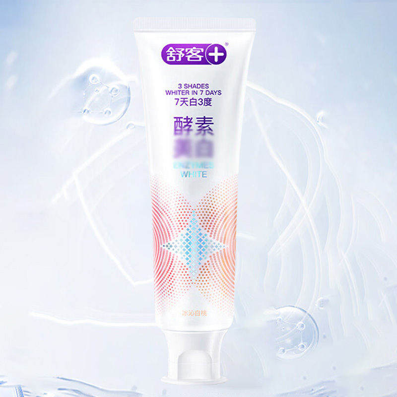 舒客牙膏120克专研美白酵素清新异味(冰沁蜜桃)高清大图