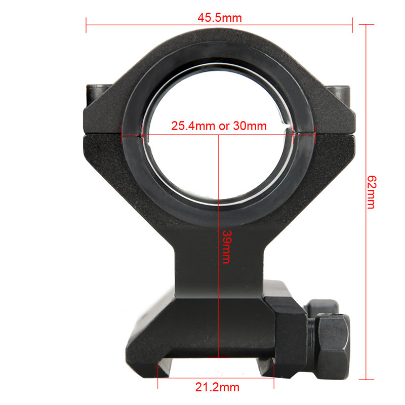 瞄准器夹具25.4MM30MM管径通用20MM导轨低宽连体带水平仪指南针支架激光瞄夹具