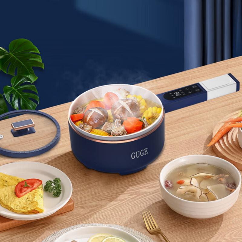 谷格(GUGE)德国电煮锅多功能锅小型1.6L蒸煮一体多用电热锅长柄插电不粘电炒锅不锈钢蒸笼 GG588 / 台