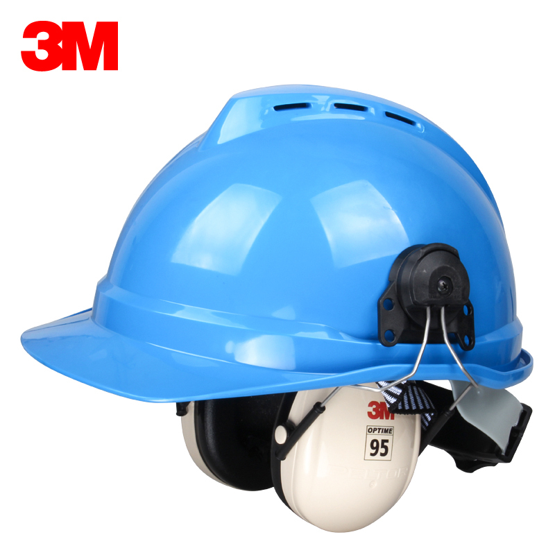 3M 挂安全帽耳罩 隔音降噪音防噪音耳罩耳机挂标准安全帽