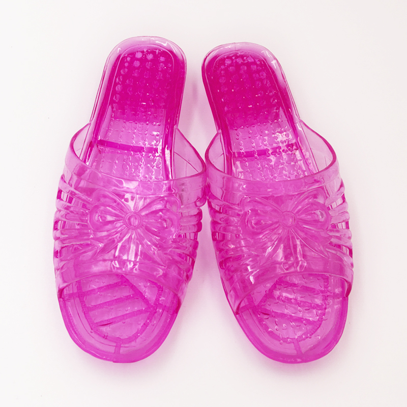 黄色 水晶鞋 7号=34码22cm 透明水晶胶拖鞋妈妈凉拖女士塑料平跟家居