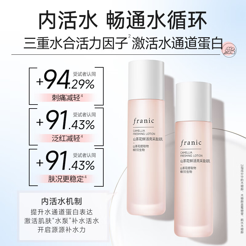 法兰琳卡 盈润乳 山茶花鲜活亮采 100g 瓶高清大图