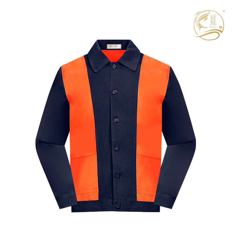 迈鲲涤棉春秋工作服B06012500 全号 拼橘红色