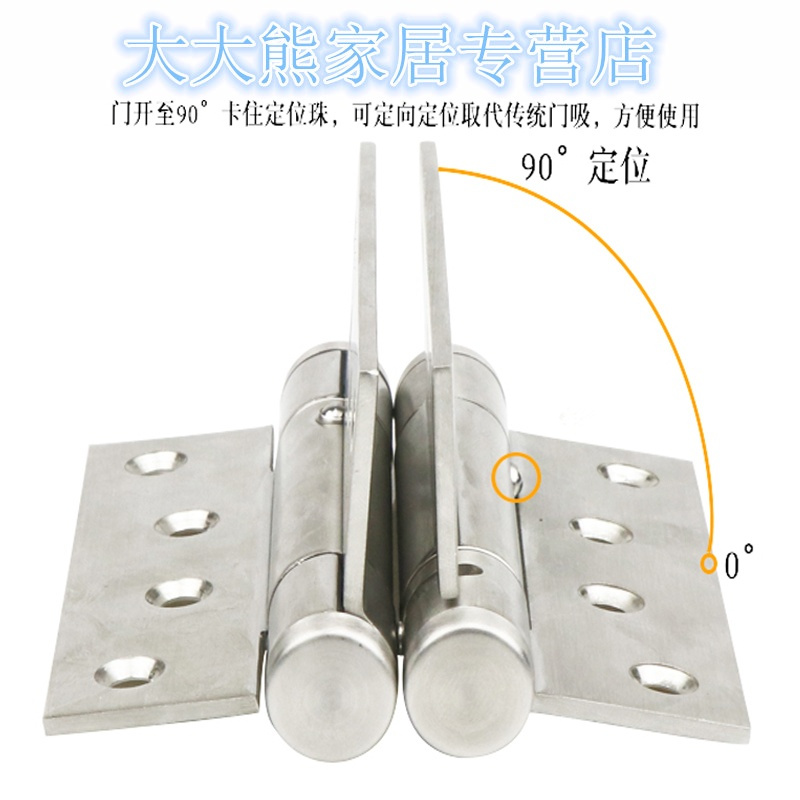 不锈钢隐形合页弹簧自动关多功能闭器双向回位铰链荷叶