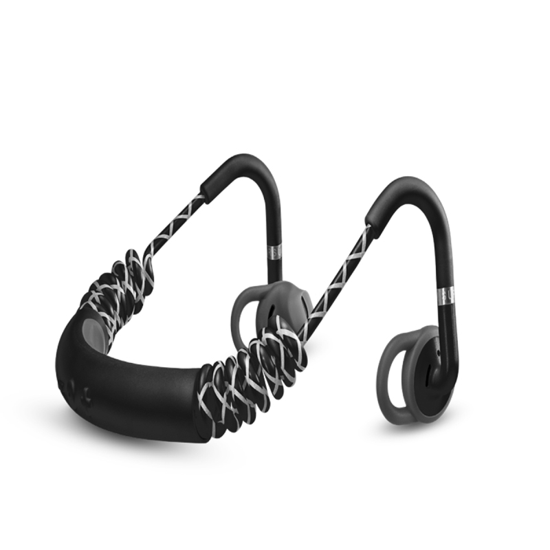 城市之音(URBANEARS) Stadion 后挂式无线蓝牙运动跑步耳机耳塞耳麦 防汗反光线材 Belt 黑带黑