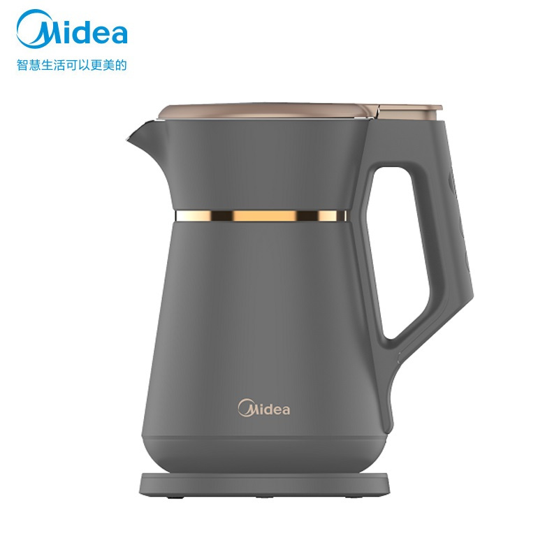 美的(Midea)MK-SH15P509快速电热水壶U型壶嘴轻触按键烧水壶温度显示四段控温304不锈钢双层防烫