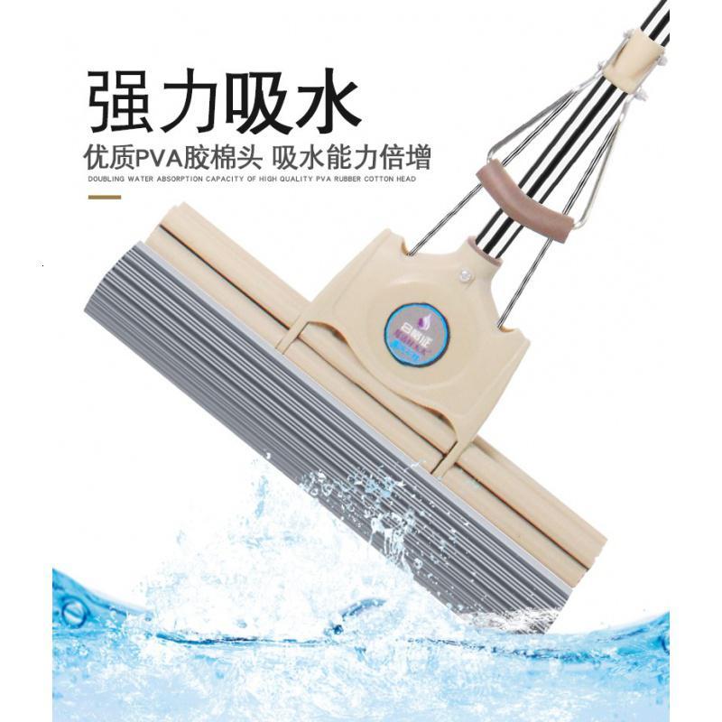 懒人媳妇滚轮卫生间不锈钢胶棉滚轮大号拖布免手洗家用拖把地拖