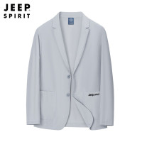 JEEPSPIRIT2024夏季新款冰丝西服男款薄款中青年时尚休闲皮肤衣 XL 浅灰色