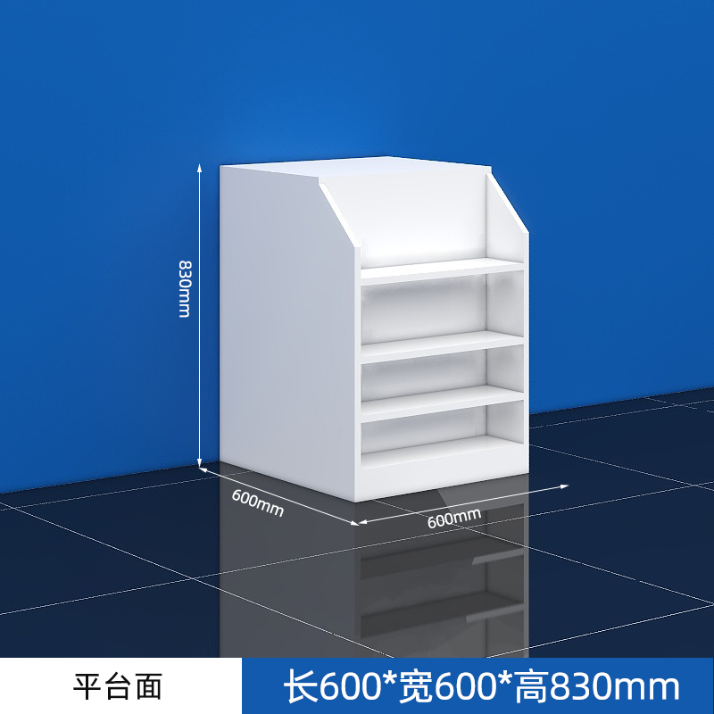 长款收银台 白色免漆密度板3000*600*830 定制高清大图