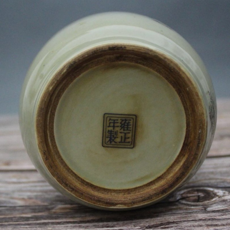 美帮汇景德镇仿古陶瓷雍正粉彩雪景茶叶罐家居装饰展柜摆件收藏做旧高清大图