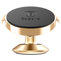 倍思(Baseus)车载支架 汽车手机支架铝合立贴式磁吸 导航底座 360度旋转 车品 土豪金金色 SUER-B0V