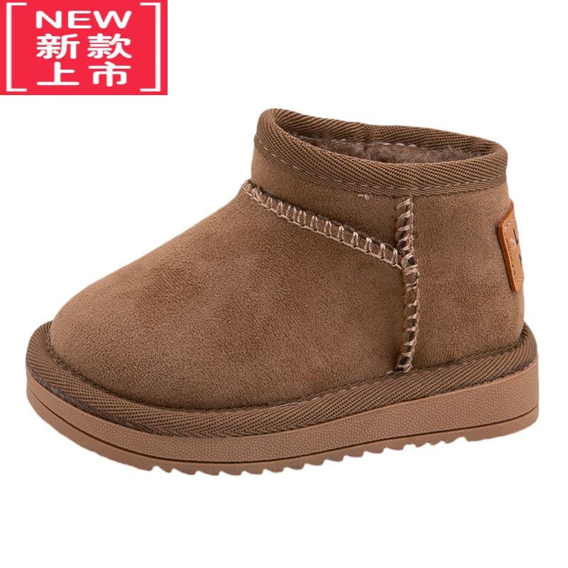 可莉允儿童雪地靴2022冬款男童加绒加厚短靴女童雪地棉小童宝宝棉鞋冬靴图片