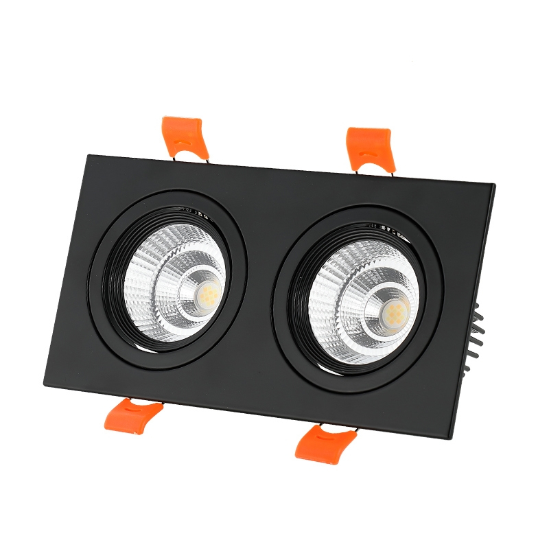 双头射灯古达led斗胆灯开孔16x8公分20x10格栅灯嵌入式天花灯过道筒灯