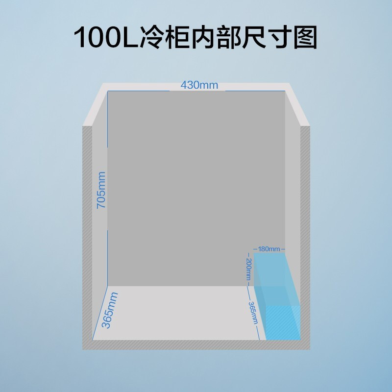 美的(Midea)100升 单温卧式冷柜家用冰柜 冷藏冷冻转换顶开门 迷你冷柜 节能低音 BD/BC-100KMD(E)