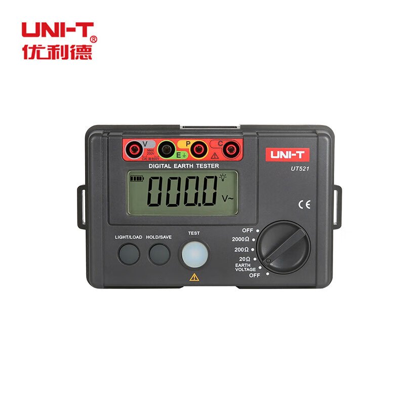 优利德(UNI-T) UT521接地电阻测试仪 数字式接地电阻表摇表 电阻2000Ω 接地电压200V