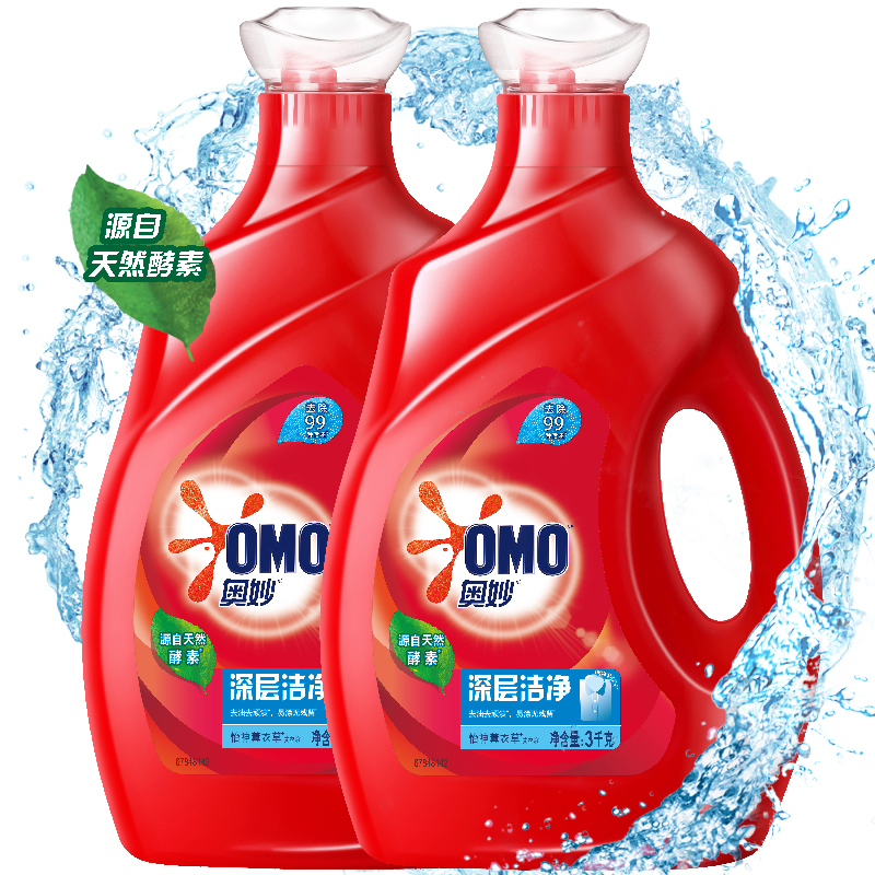 [12斤组合装]奥妙(OMO) 深层洁净洗衣液 3kg+3kg(新老包装随机发货)[联合利华]高清大图