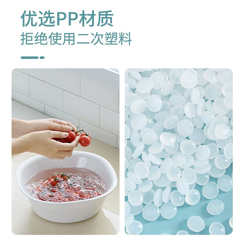 茶花(CHAHUA) 塑料盆 S号抗菌银离子婴儿洗脸盆子洗衣服内裤水盆 方盆 116004高清大图