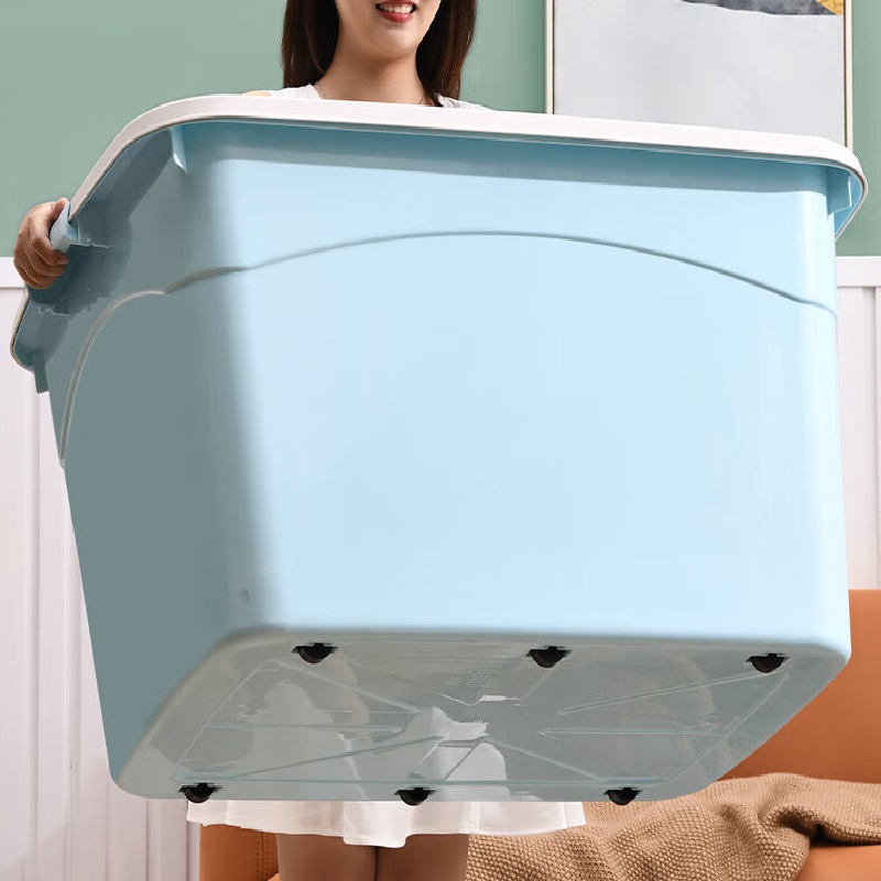 储物箱周转箱整理多功能筐收纳盒蓝色80*59*48.5cm(六轮160L)高清大图