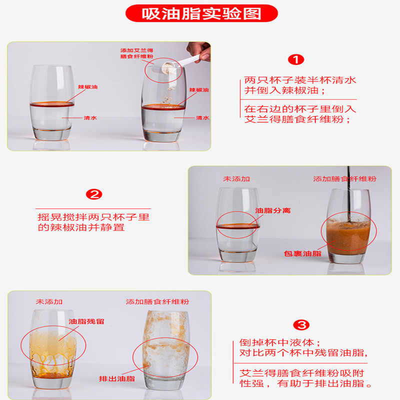 艾兰得膳食纤维粉水果粉燕麦纤维无蔗糖女性成人410g/罐