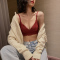 可莉允红色内衣套装女无钢圈薄款小胸聚拢性感蕾丝本命年结婚三角杯文胸文胸套装