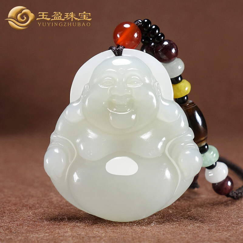 臻玉盈 和田玉观音佛吊坠挂件 白玉男女情侣款玉坠玉佩玉石玉器 附