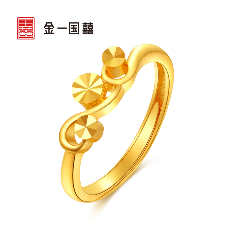 金一国囍 足金简约女戒黄金戒指送女友浪漫礼物(计价) AAA003