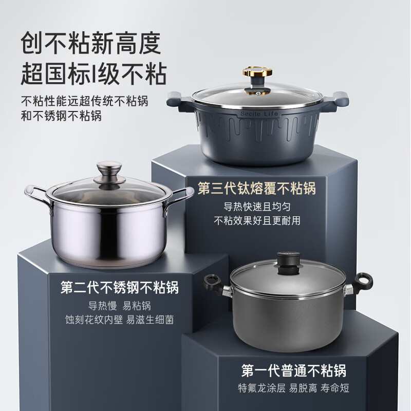 新思特(Secite) 钛不粘系列28cm汤锅 2808-C高清大图