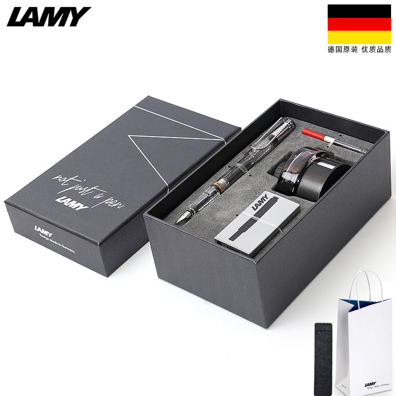 凌美(LAMY)Safari狩猎者钢笔墨水商务套装自信透明色F尖