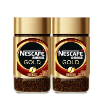 (已不做此品)瑞士进口NESCAFE雀巢咖啡金牌黑咖啡至臻原味无奶速溶纯咖啡50g*2瓶装