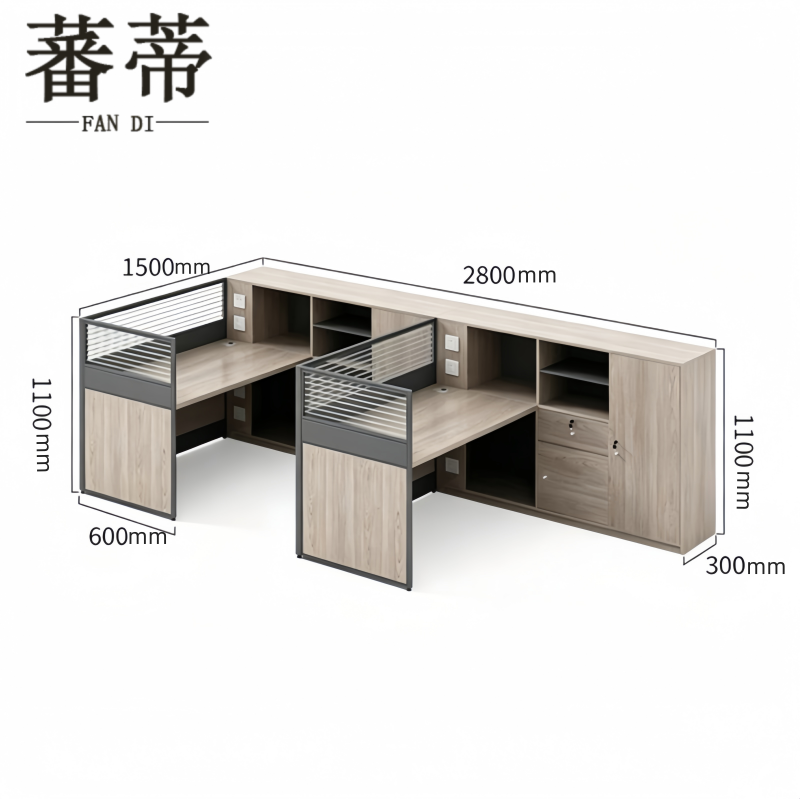 蕃蒂屏风工位2.8*1.5*1.1m(右柜)套高清大图