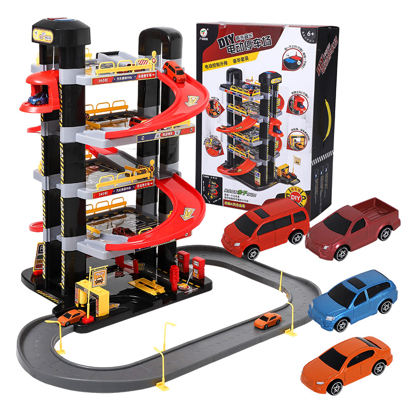 儿童玩具停车场多层电动惯性小汽车库模型轨道车男孩车车6岁男童 电动