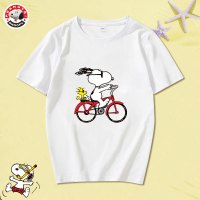 史努比SNOOPY纯棉儿童短袖T恤圆领韩版童装夏季男童半袖袖女童运动休闲学生T恤小孩卡通宝宝上衣SND136