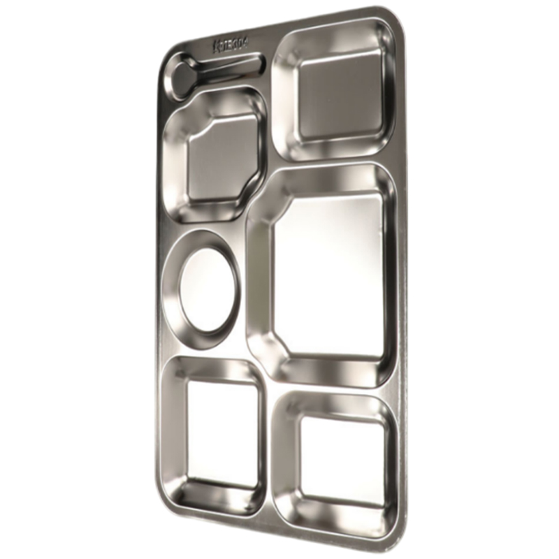 赞属 新型小匙七格304不锈钢餐盘 38*27*2.2cm*20个 组