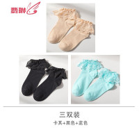 白色袜子女lolita袜子短袜花边中筒袜软妹日系洛丽塔公主袜女 费琳丝袜/打底袜/袜