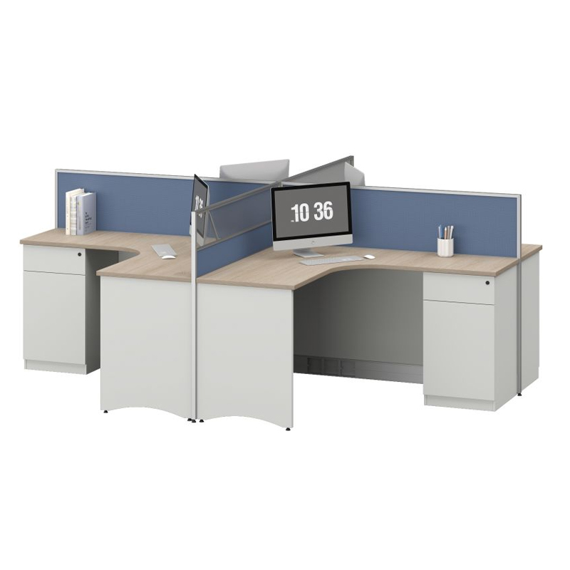 臻远ZYGW-096屏风工作卡位职员桌办公桌 十型四人位高清大图