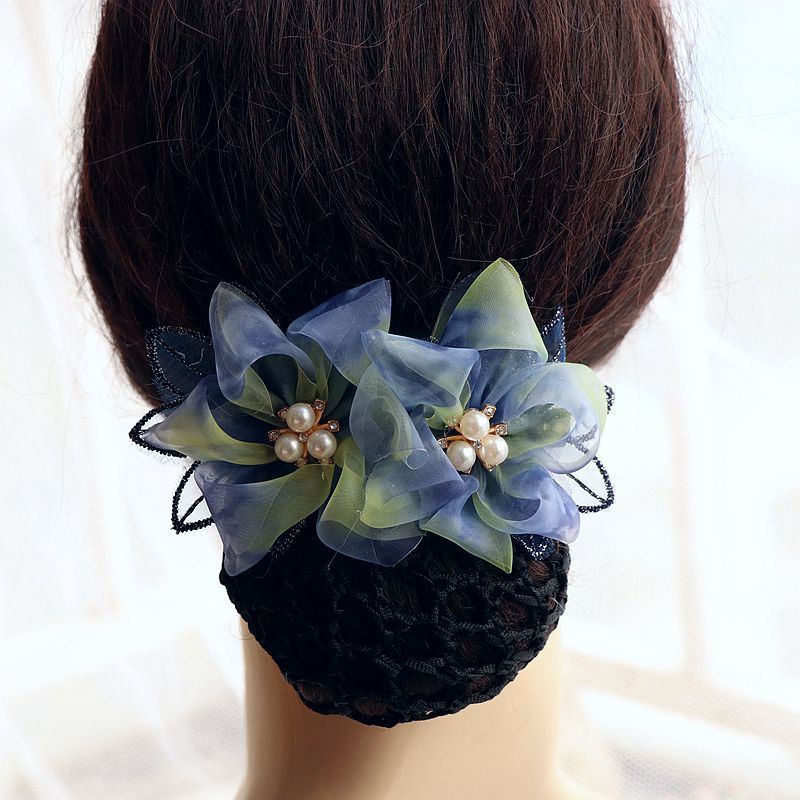 职业头花饰品女扎头发丸子盘头大人发饰气质头饰带发网旗袍发饰品蕾丝