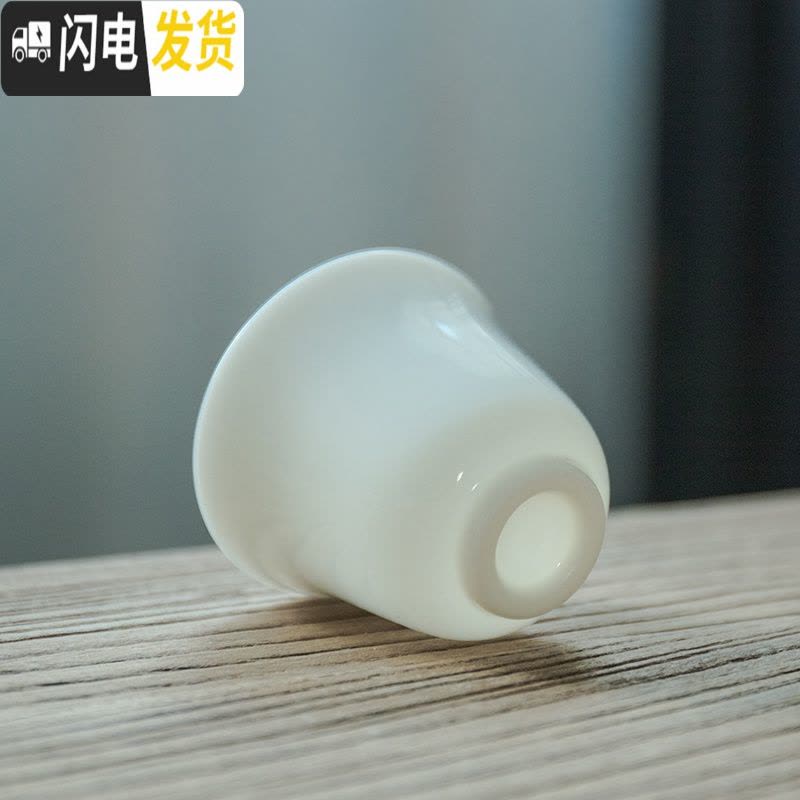 三维工匠德化白瓷品茗杯玉瓷小茶杯子功夫茶具单杯普洱茶碗主人杯单杯定制 德化白瓷碗口杯图片