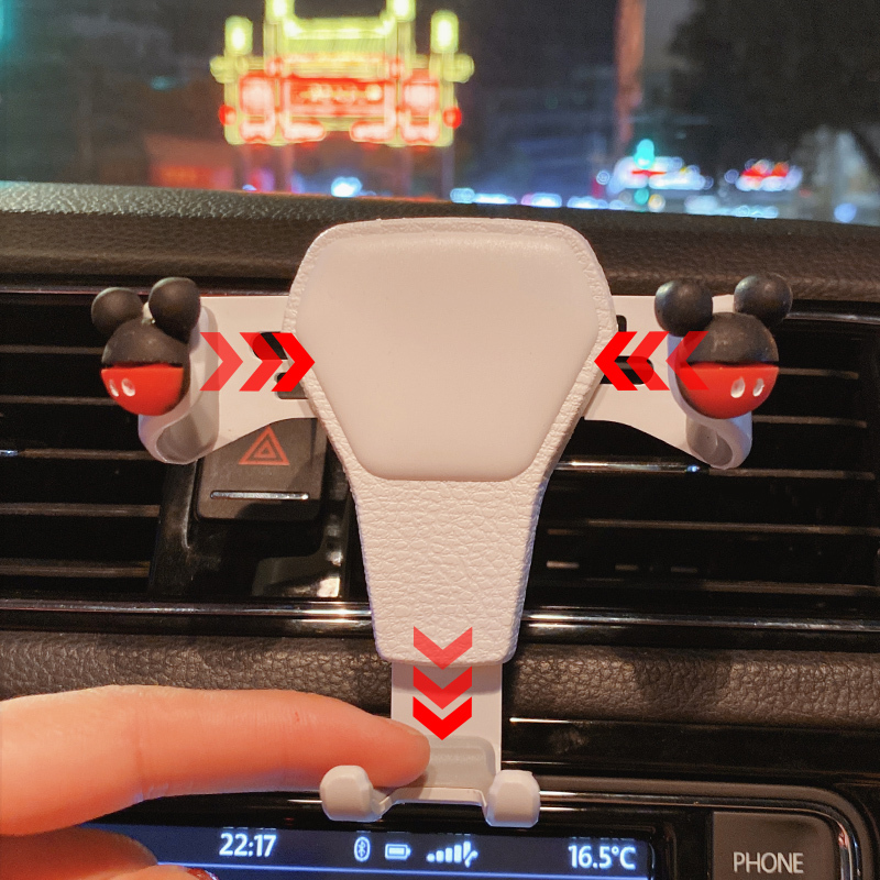 火豹汽车手机支架创意可爱卡通车载空调出风口装饰卡扣式出行导航女