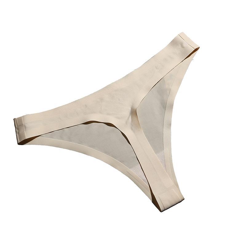 丁字裤女性感一片式欧美无痕内裤红色超薄款冰丝运动真人情趣t裤