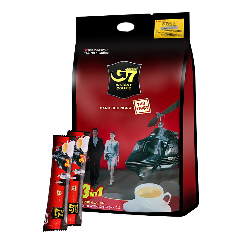 越南进口中原G7咖啡原味1600g袋装100条装越文版三合一速溶咖啡粉浓醇提神冲饮学生