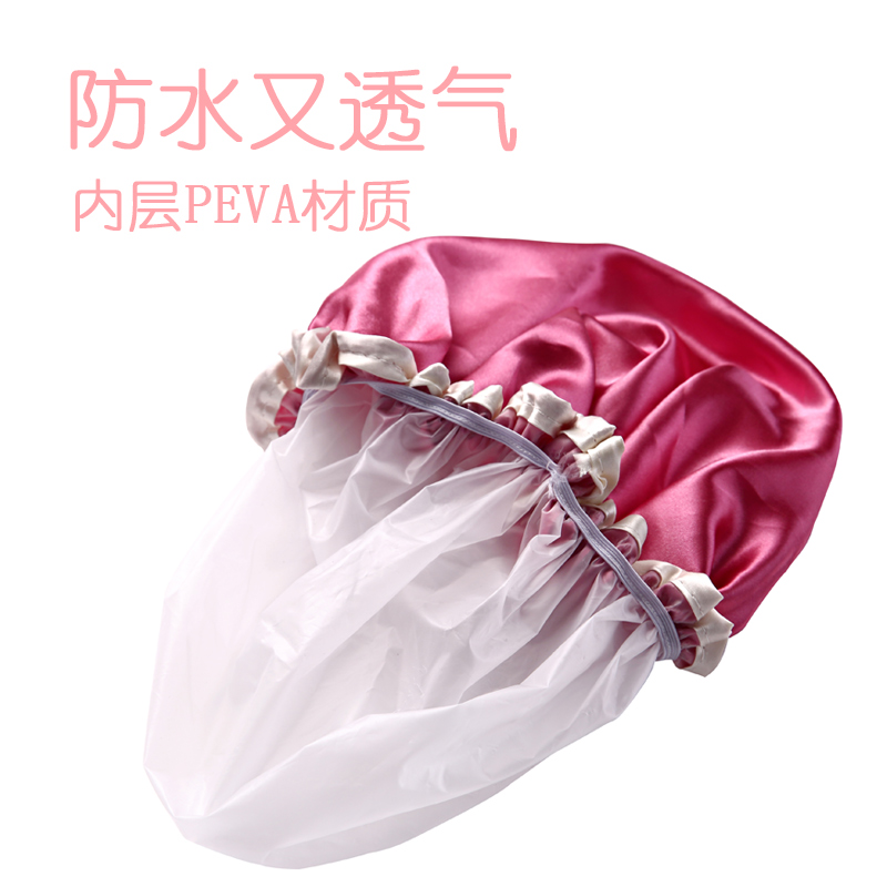 3个装防水浴帽成人女款洗澡用头发罩帽淋浴头套沐浴长发帽子发帽 三维工匠 紫鹃+黑黛+石岚高清大图
